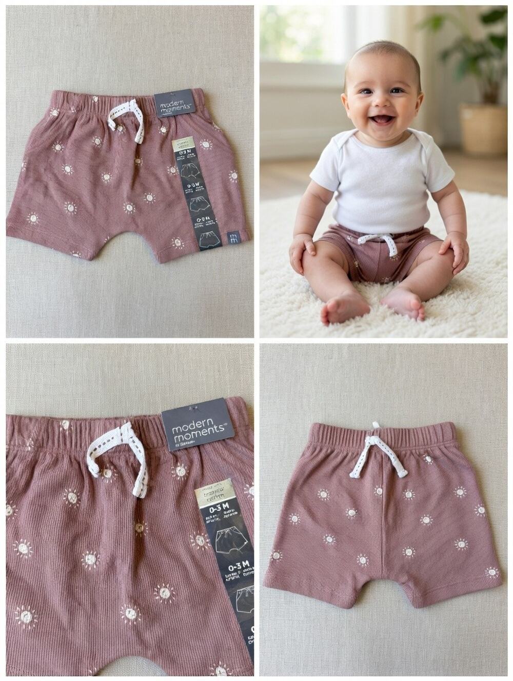 Modern Moments by Gerber Baby Shorts – Size 0-3 Months